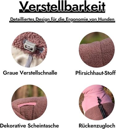 Зимовий теплий жилет для собак, фліс, зручний, регульований, водо- та вітронепроникний, з шлейкою, для маленьких/середніх собак (Рожевий, XL(Обхват грудей 42см))