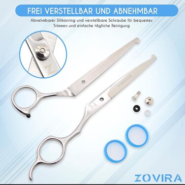 Професійні ножиці для грумінгу собак 6,5'', вигнуті, з круглим кінчиком та ножиці для стрижки подушечок лап. Ножиці для грумінгу собак, індивідуальна упаковка