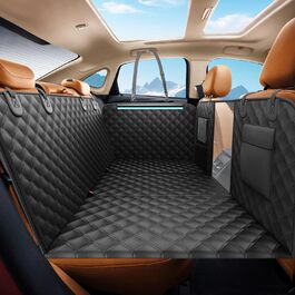 Захист для заднього сидіння авто для собак, чорний, міцний, 180 кг, з сіткою, водовідштовхувальний