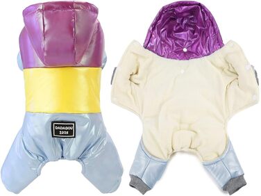 Тепла куртка для собак Izefia Winddichte, для холодної погоди, 4 ноги, теплий зимовий комбінезон для маленьких та середніх собак та котів, XL, фіолетовий