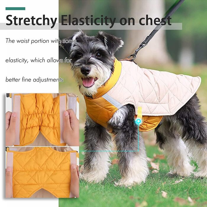 Тепла зимова жилетка для собак - жовта, розмір M - зручна жилетка для сноубордингу та прогулянок