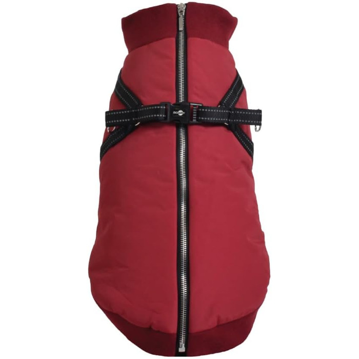 Теплий зимовий нашийник для собак Bobby Easy з інтегрованим повідком, Bordeaux, 34 см