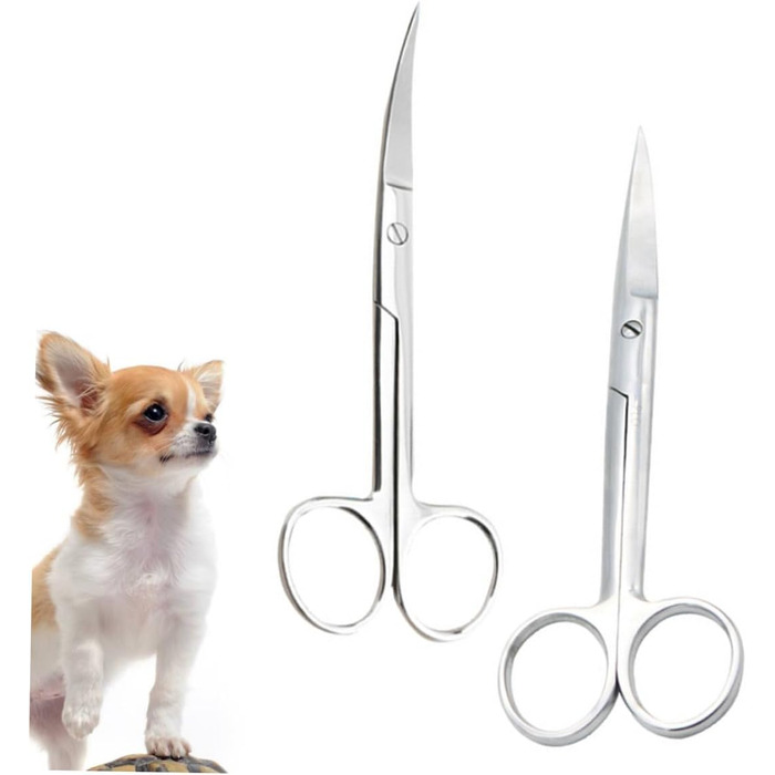 Набір професійних ножиць для грумінгу собак та котів BESTYASH (4 шт.) - прямі та зігнуті, нержавіюча сталь, ергономічний дизайн
