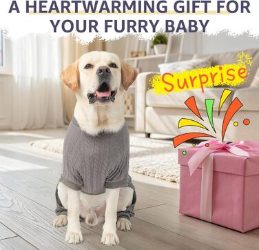 Піжама для собак SCENEREAL: теплий зимовий халат, пуловер для цуценят, рожевий, розмір S (груди 20 дюймів), XL (груди 32 дюйми), сірий