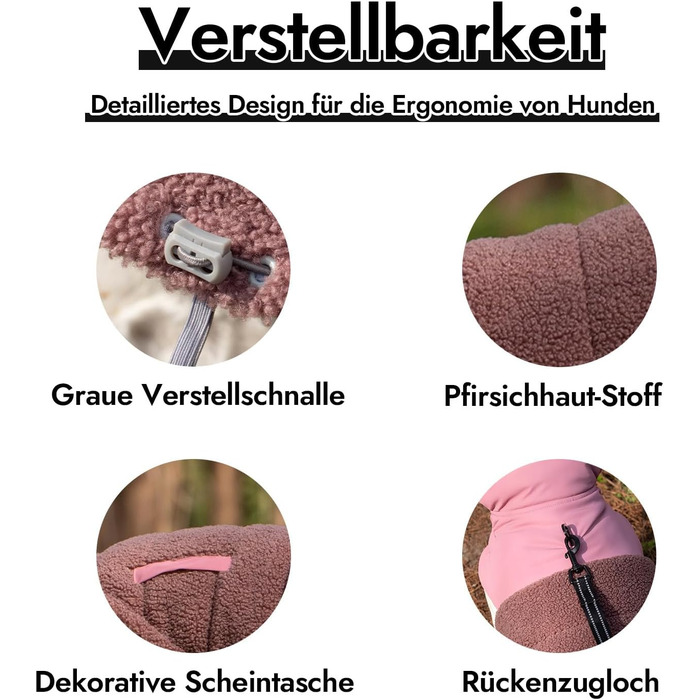Зимовий теплий жилет для собак, фліс, зручний, регульований, водо- та вітронепроникний, з шлейкою, для маленьких/середніх собак (Рожевий, XL(Обхват грудей 42см))