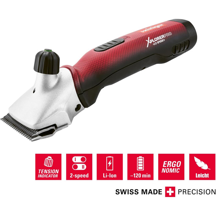Акумуляторна машинка для стрижки коней Heiniger Xplorer Pro, 2 швидкості, 2 акумулятори