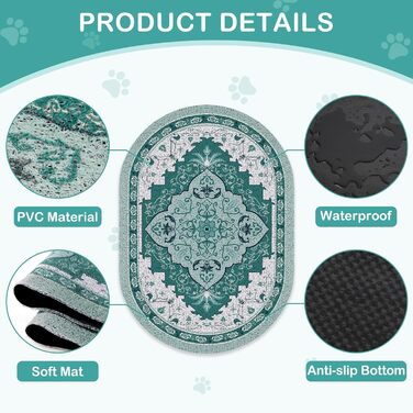 Килимок для котячого туалету Bienbee Katzentoilettenmatte, XL, 101,6 x 76,2 см, з антиковзаючою основою, легко миється, для дому