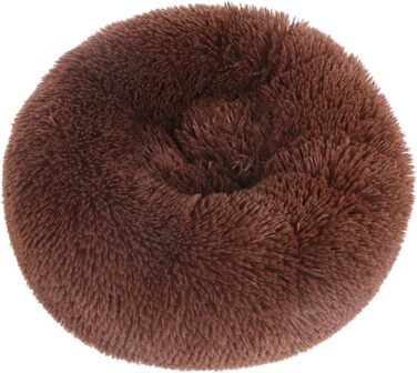 М'яке ліжко для собак та котів, софа, кругла, плюшеве, водонепроникне, 50 см, коричневе