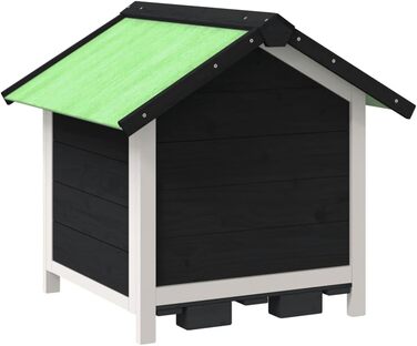 vidaXL Будка для собак сіра 65x65x61,5 см з масиву сосни