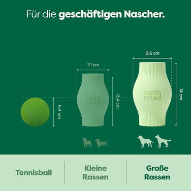 Earth Rated Диспенсер для ласощів для собак, іграшка-головоломка, велика, зелена, з натурального каучуку, для дорослих собак та цуценят, безпечна для миття в посудомийній машині та заморожування