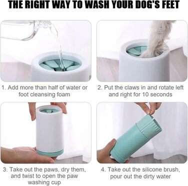 Очисник лап для собак, силіконовий, портативний. Видаляє бруд та сміття з лап собаки з рушником. Зелений колір