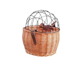 Корзина на кермо велосипеда для собак та котів, ручної роботи, плетіння, з кришкою, велосипедна сумка, аксесуари для велосипеда (A Camel)