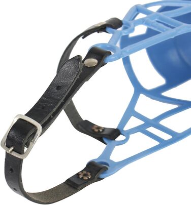 Нашийник-маска для грейхаундів (101) - легкий, дихаючий, безпечний, для прогулянок, до ветеринара, захист від отруєння, міцний, блакитний