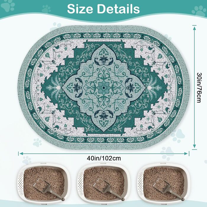 Килимок для котячого туалету Bienbee Katzentoilettenmatte, XL, 101,6 x 76,2 см, з антиковзаючою основою, легко миється, для дому