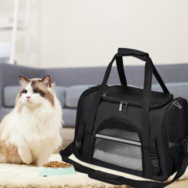 Чорна переносна сумка-рюкзак для собак - трансформер, для маленьких цуценят, складна, легка | Переноска для собак, рюкзак для собак