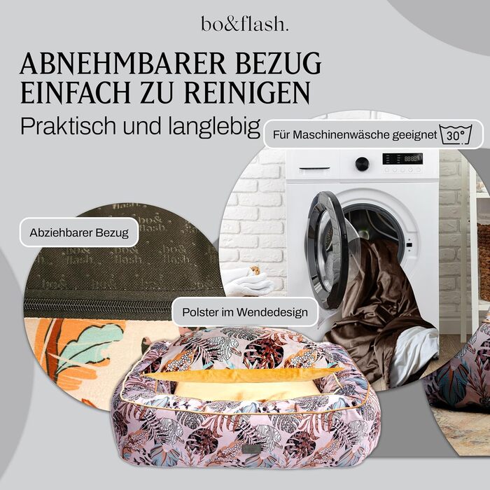 М'яке ліжко для собак Boise 'Roy' - зручне диванчик для маленьких та великих собак. Дизайн, який можна прати, з антиковзким покриттям. Розмір M, Erdem.