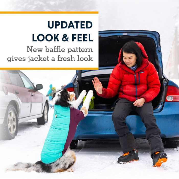 RUFFWEAR Powder Hound утеплена куртка для собак, водо- та вітрозахисна зимова куртка з флісовою підкладкою, преміум комбінезон для собак, синя, розмір L