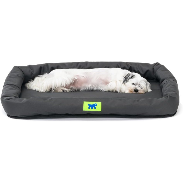 Ортопедичне собаче ліжко Ferplast для великих собак. Водонепроникна лежанка з кошиком, 61 x 46 x 5 см, чорна. Легко миється, зручна, з водонепроникним покриттям.