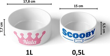 Персоналізовані миски для собак з гравіюванням | Миски для собак з кераміки з іменем або текстом | Аксесуари для домашніх тварин