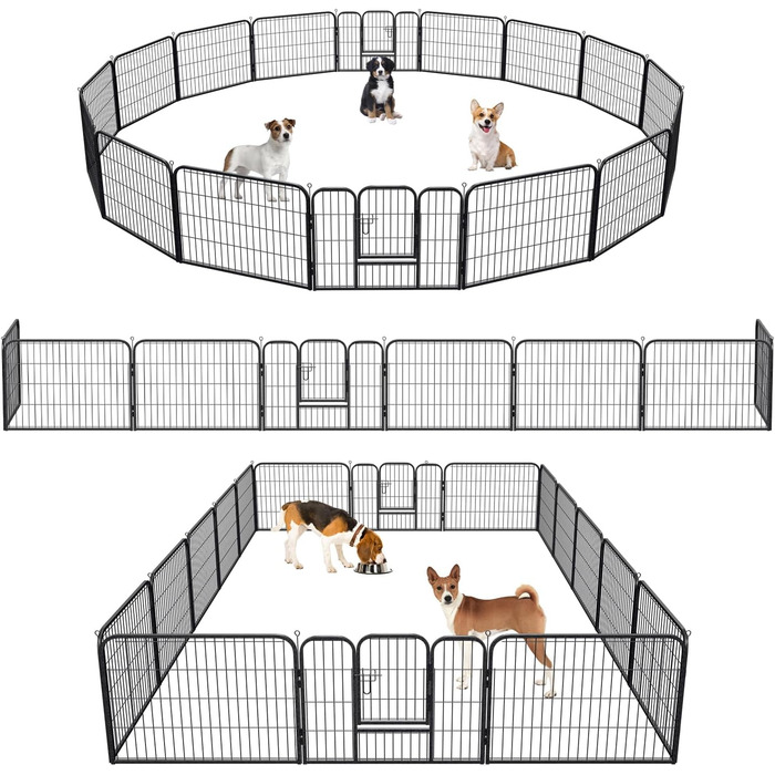 Клітка-загон для цуценят Yakimz 8-секційний, 60 см, з дверцятами та захисним тентом, для собак, кроликів та інших дрібних тварин (80x60 см)