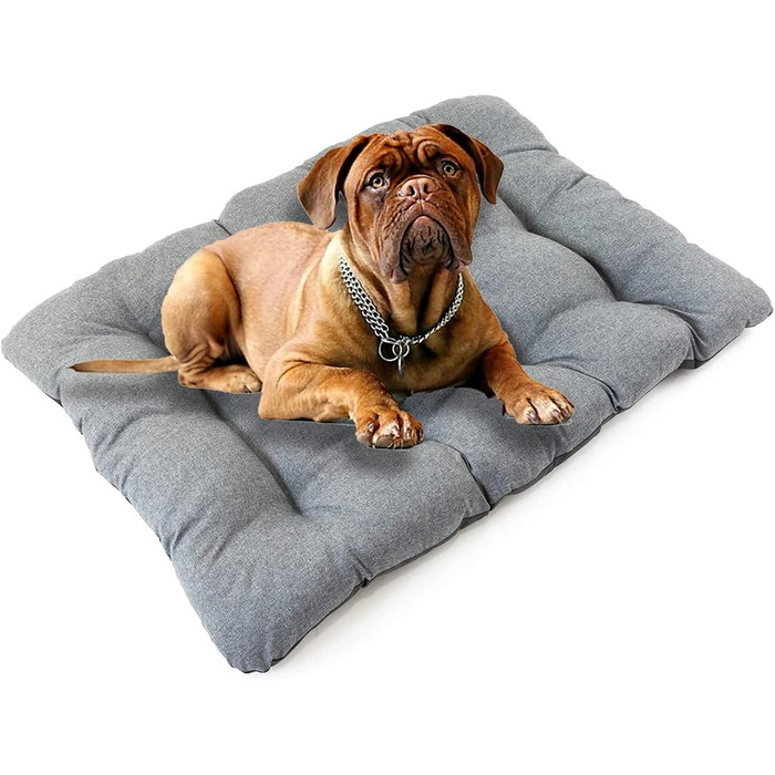 Килимок для собак середніх порід 70x55x7 см - Водонепроникна тканина, неслизький - Килимок для собак, котів, кроликів, 100x70x8 см, сіре лляне полотно