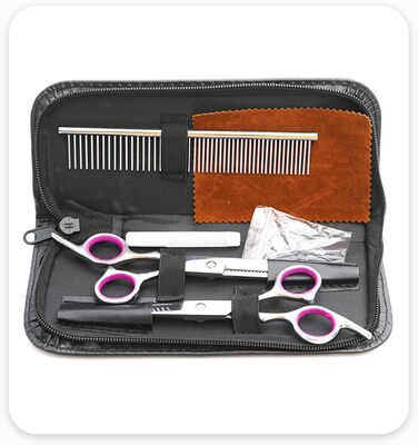 Набір професійних ножиць для собак 3 в 1, набір ножиць для грумінгу собак, ножиці для собак з прямим лезом та зубчастим лезом, для собак, котів та інших тварин