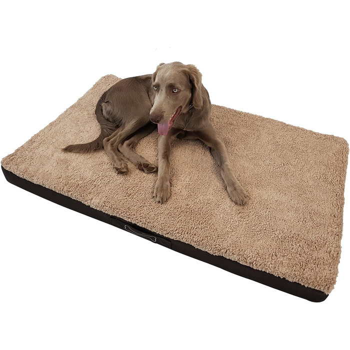 Ортопедичне ліжко для собак Benji XL, бежеве, знімний чохол, 120x72x10 см