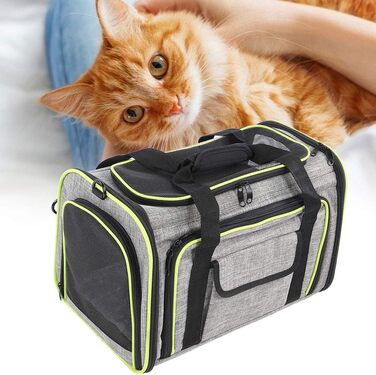 Сумка-переноска для тварин ZAICOLER з мотузкою всередині, безпечна для прогулянок та подорожей. Розширювана сумка-переноска з сіткою зверху, з оксфордської тканини для собак та котів.