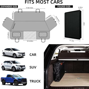 Підстилка для собак у машину з жорстким дном, захист сидіння, універсальна для авто, SUV, вантажівки