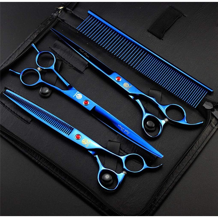 Професійний набір для стрижки тварин Purple Dragon: титанові ножиці для собак та котів (20.3 см), з сумкою