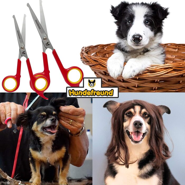 Ножиці для грумінгу собак Hundefreund, набір з 2 шт. з нержавіючої сталі з закругленими кінчиками для стрижки шерсті та лап