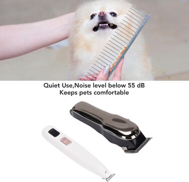 Набір для стрижки шерсті домашніх тварин 2-в-1 Fyearfly для котів та собак, безшумна машинка з LED-дисплеєм та 4 гребінцями