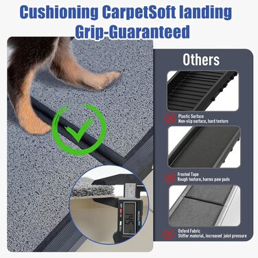 Рампа для собак BACOENG 180 см, автоматичне складання, з антиковзким килимком, для автомобілів, вантажівок та SUV