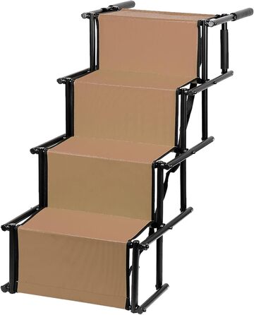 Рампа для собак Homewell - розкладна, до 70 кг, регульована, для маленьких, середніх та великих собак, легка у зберіганні (колір: коричневий)