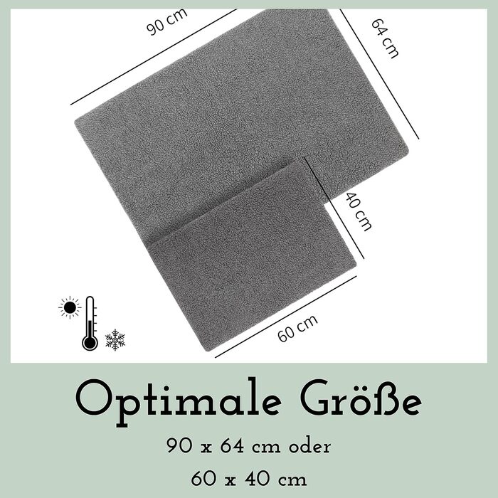 Тепла ковдра для собак Fellou 90 x 64 см - самонагріваюча, миється, без сторонніх звуків, сірого кольору