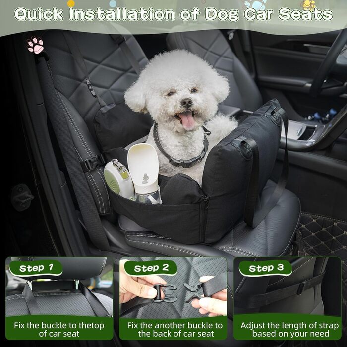 Автокрісло для собак, сіре, водонепроникне, з підкладкою, для собак до 15 кг (Oxford)