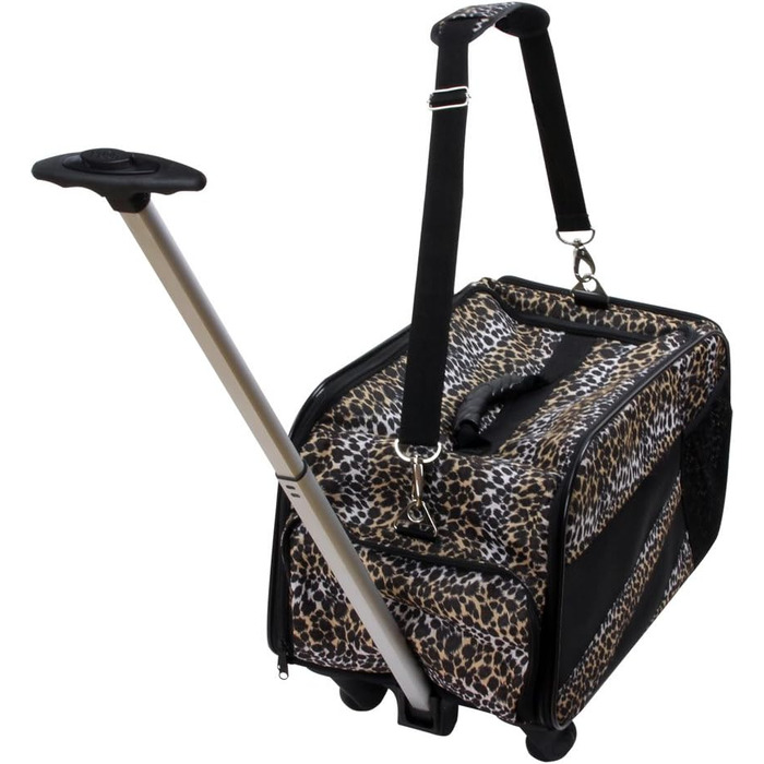 Транспортна сумка для домашніх тварин DBEST Products, середнього розміру, м'які стінки, складана, для собак та котів, схвалена авіаперевізниками, сумка-переноска Leopard