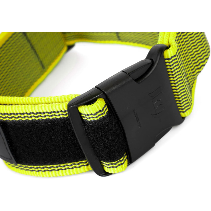 Нашийник Julius K-9 200HA-K-2015 серії Color & Gray, чорно-сірий, регульований, з надійним затвором та логотипом, 50 мм * 49-70 см, з ручкою (38-53 см), неоново-сірий