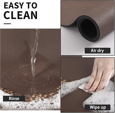 Килимок для годування домашніх тварин HotLive: вбираючий, для собак та котів, захист від бруду та води, 30x48 см (45x60 см), коричневий