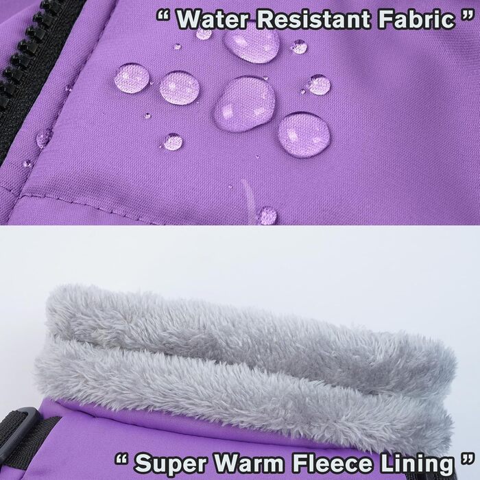 Водонепроникний теплий зимовий одяг для собак середніх порід, комбінезон з отвором для шлейки, тепла жилетка, светр для собак з кільцями D (M, фіолетовий)