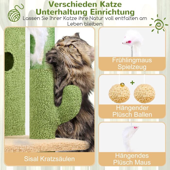 Кігтеточка Globlazer XL для великих котів та літніх тварин з будиночком, платформами та іграшками, 127 см