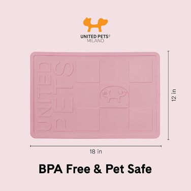 Підкладка під миску для собак та котів Mustafà Design, Італія, M, сіро-рожева (світло-сіра, світло-рожева)