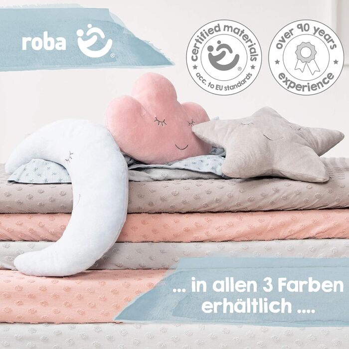 Подушка для шиї Roba у формі місяця - декоративна подушка для дитячої кімнати - м'яка подушка для дівчаток та хлопчиків - сірий колір