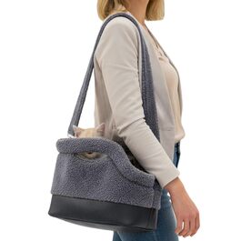 Транспортна сумка для котів - водонепроникна м'яка переноска | З фіксатором ремінця безпеки | Для кошенят та середніх порід | Сірий колір