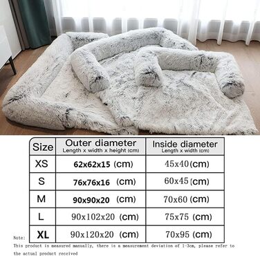 М'яка плюшева лежанка для собак, диван, заспокійлива лежанка, ультрам'яке хутро, лежанка для домашніх тварин, м'яка, миється, пухка ковдра, подушка, чохол на меблі, захист, лежанка для собак та котів (XL)