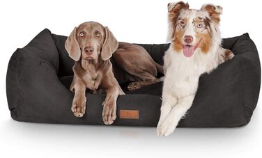 Кенгуру Кенгуру Hundebett Dreamline з велюру XXL 120 x 85 см Чорний - знімний чохол - легко мити - для великих, середніх та маленьких собак Чорний L 120 x W 85 x H 25 см