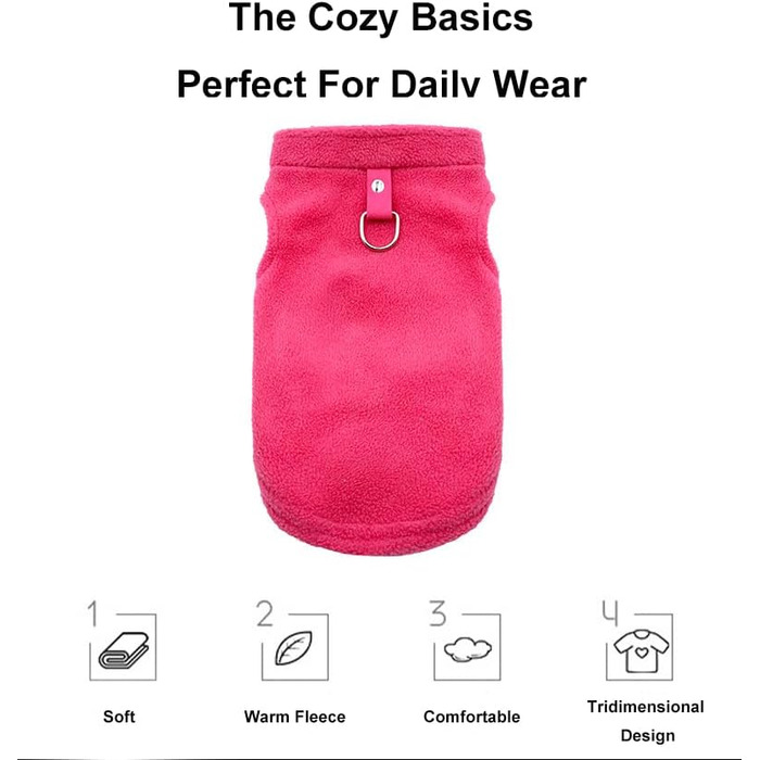 Теплий флісовий светр для собак та котів на зиму (3 шт., сірий+зелений+бежевий) з кільцем D, фліс