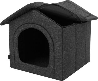 Будка для тварин, куточок для собак, вольєр для тварин, собача будка, місце відпочинку, вольєр, притулок для тварин, вольєр для собак, R2: 38 x 44 см, Чорний екологічний мотузок R2 - 38 x 44 см Чорний екологічний мотузок