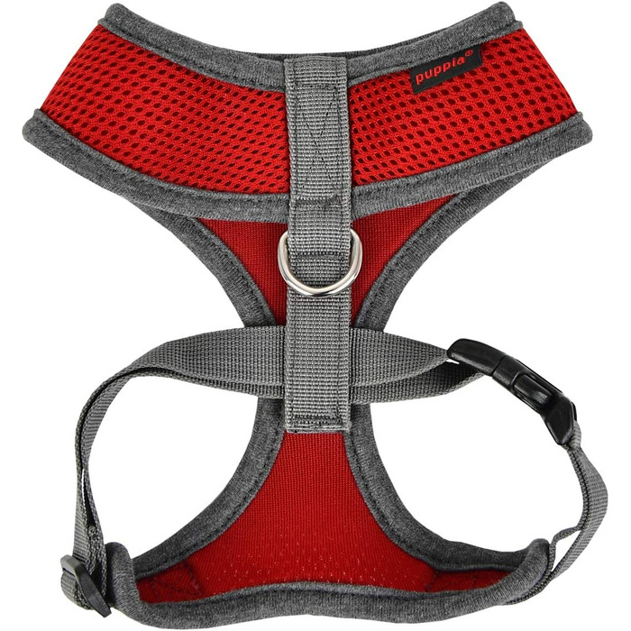 М'яке собаче нашийник Puppia Soft Harness II - для маленьких та середніх собак, регульований, винний колір, розмір M