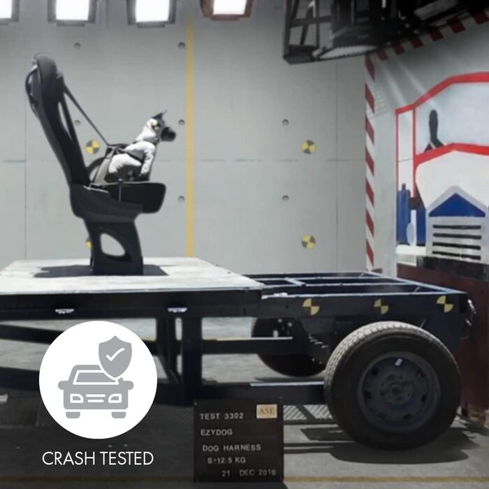 Автомобільна захисна шлея для собак EzyDog Drive, протестована на зіткнення, розмір M, чорна – найкраща шлея для авто, ремінь безпеки для собак